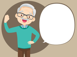 Strong Elderly man Surrounded by Immunity