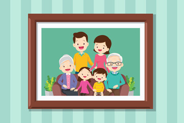 big family Photo in frame