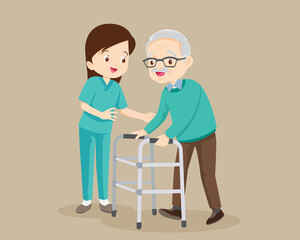 Nurse Caring for the elderly man
