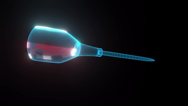 Scratch Awl hologram Full Rotating 4k. High quality 4k footage