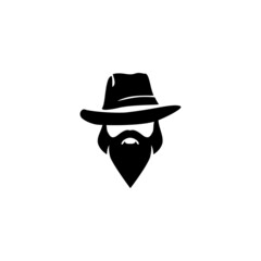 Gentleman logo design. Vintage American Man with Hat illustration
