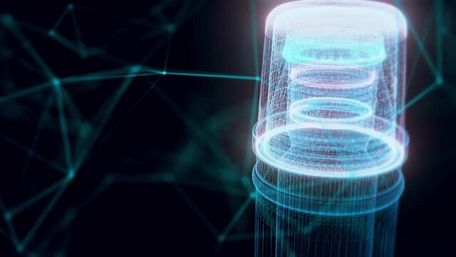 Thermos hologram Close up 4k. High quality 4k footage