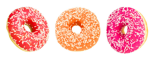 Fototapeta na wymiar Donuts Set Isolated on White background. Collection