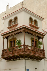 Fototapeta na wymiar Colonial architecture of Arrecife on Lanzarote in the Canary Islands, Spain