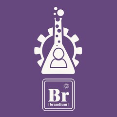 Business concept. Fictional brandium chemical element. Business chemistry