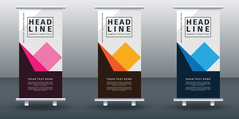 Roll up banner set design template design. Modern Design. Geometric Banner Vector illustration