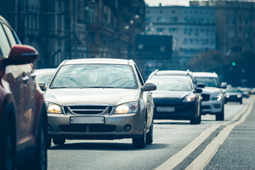 Fototapeta na wymiar Traffic jam in Moscow