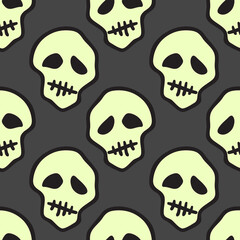 Skulls Halloween celebration seamless pattern