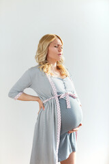 Beautiful pregnant woman having contractions