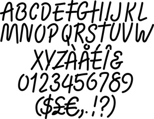 Retro style  typewriting font . minimal classic modern typeface letter and number design, graphic text alphabet vector