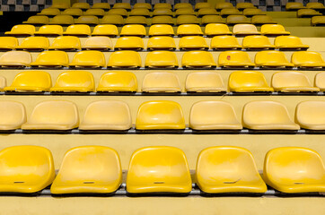 Naklejka premium The sport seat grandstand in an empty stadium.