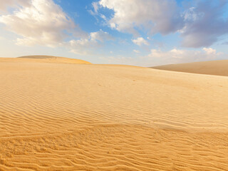 White sand dunes on sunrise, Mui Ne, Vietnam