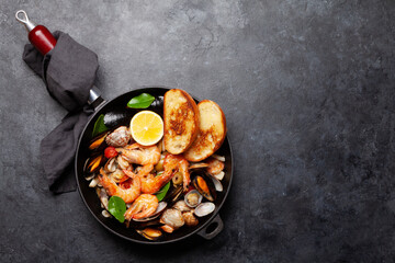 Mixed grilled seafood