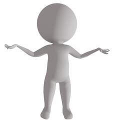 doubt ask question not sure looking for answers what 3d man white character isolated - 3d rendering