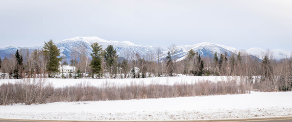 A panorama of the White Mountains in NH