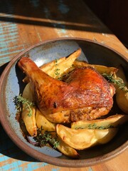 roasted chicken on a plate
