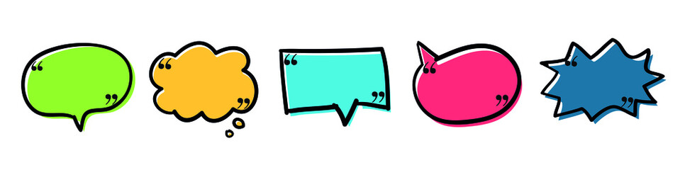 Quote box frame set. Quote box icon. Texting quote boxes. Blank template quote text 