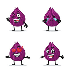 vector illustration of onion mascot or character collection set with expression theme