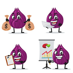vector illustration of onion mascot or character collection set with business theme