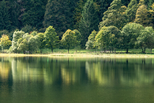The Feldsee in autumn. The Feldsee is a small lake at the Bottom of Feldberg the highest mountain in the black forest