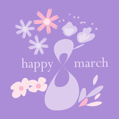 happy 8 march purple poster
