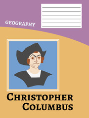 Cover of copybook with portrait of Christopher Columbus