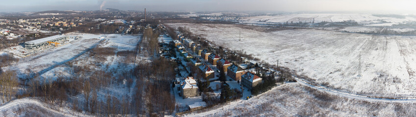Panorama miasta Wojkowice w powiecie będzińskim. Widok z drona. © ChemiQ