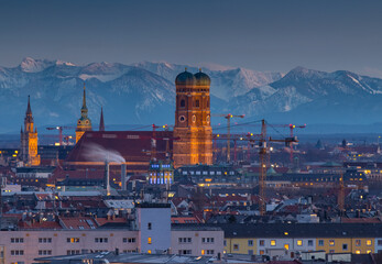 Obraz premium Munich old town panoramic view at night