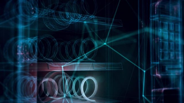 Vending Machine hologram Close up 4k. High quality 4k footage