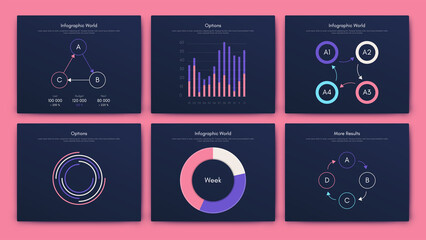 Modern infographic vector elements for business brochures. Use in website, corporate brochure, advertising and marketing..