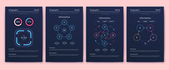 Modern infographic vector elements for business brochures. Use in website, corporate brochure, advertising and marketing..