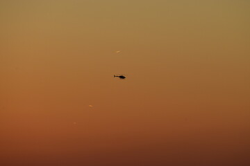 New York Manhattan Skyline sunset helicopter