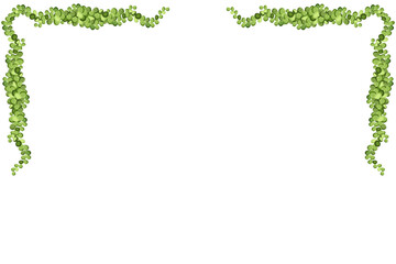 Green vine, liana or ivy hanging from above or climbing the wall.Decoration for garden or home.Template on white background.