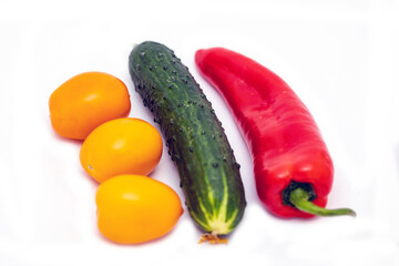 Vegetables on a white background