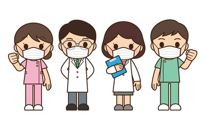 医師 看護師 マスク 男女