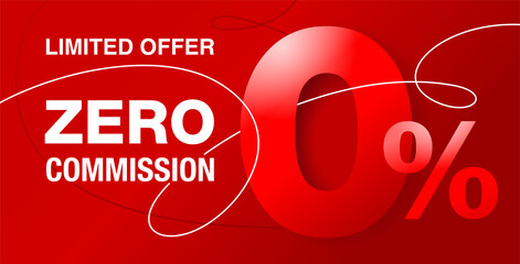 zero commission special offer red banner