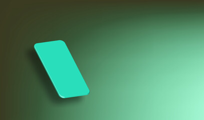 smartphone 3d illustration on green background