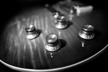 1960's Gibson Les Paul Electric Guitar - Black and White - obrazy, fototapety, plakaty