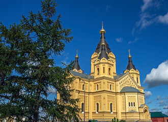 Fototapeta na wymiar St. Alexander Nevsky cathedral. City of Nizhniy Novgorod, Russia. Years of construction 1868—1881