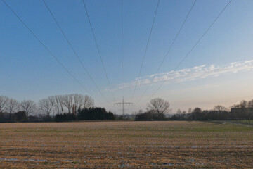 Strommast &uuml;ber einem Feld, Selbeck, M&uuml;lheim an der Ruhr