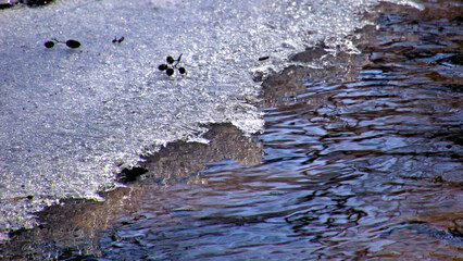Winterlicher Bachlauf mit Eisdecke