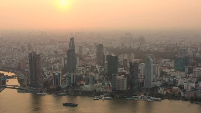 Royalty high quality free stock image aerial view of Ho Chi Minh city, Vietnam.