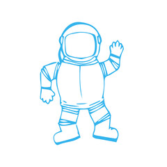 outline cosmonauts vector