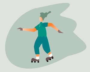 illustration in the roller skating  sport