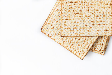 Traditional Jewish kosher matzo for passover .Pesah celebration concept (jewish Passover holiday)