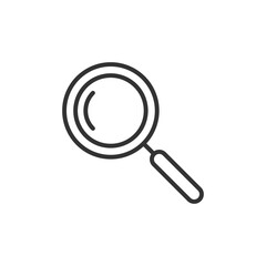 Magnifying glass line icon, outline vector sign, linear style pictogram isolated on white. Vector.