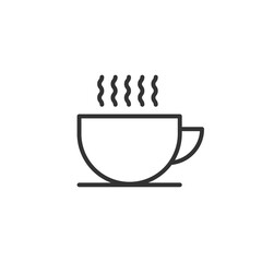 Coffee cup line icon, outline vector sign, linear pictogram isolated on white. Symbol, logo illustration.