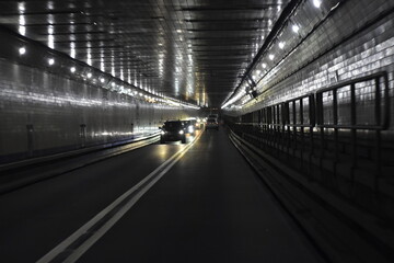 new york steet traffic tunnel