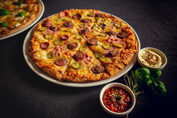 pizza with mushrooms