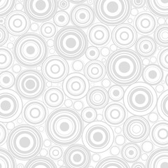 Circles seamless pattern. Black circles on a white background. Trendy geometric design.